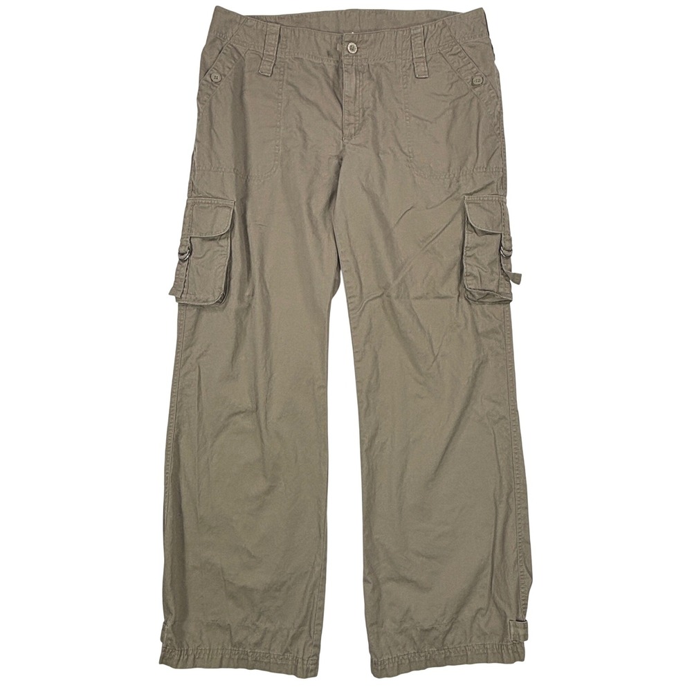North Face Womens 16 Reg Khaki Brown Cotton Wide Leg Cargo Outdoor Pants Utility
